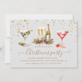 Invitation Cocktail de Parties scintillant de Noël (Devant)