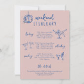 Invitation cocktail de plage côtière week-end bachelorette (Dos)