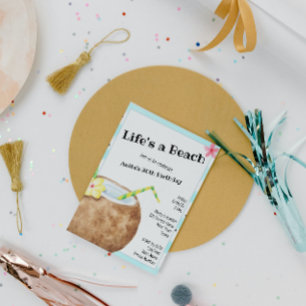 Invitation Cocktail de plage fête d'anniversaire