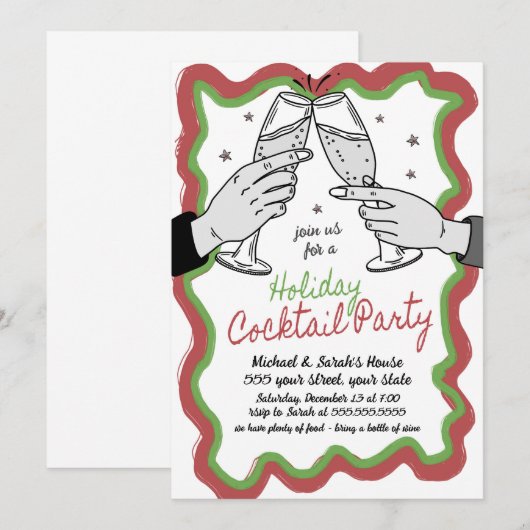 Invitation Cocktail de vacances (Devant / Derrière)
