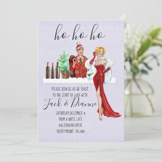 Invitation Cocktail de vacances (Debout devant)