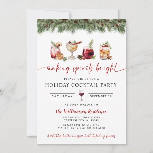 Invitation Cocktail de vacances (Devant)