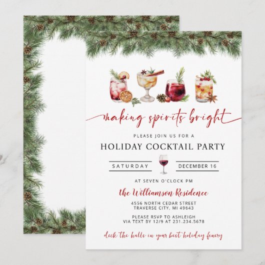 Invitation Cocktail de vacances (Devant / Derrière)