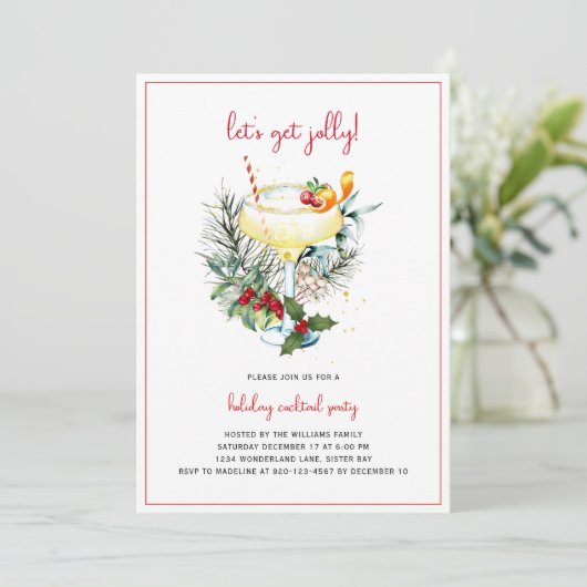 Invitation Cocktail de vacances (Debout devant)