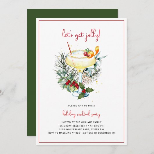 Invitation Cocktail de vacances (Devant / Derrière)