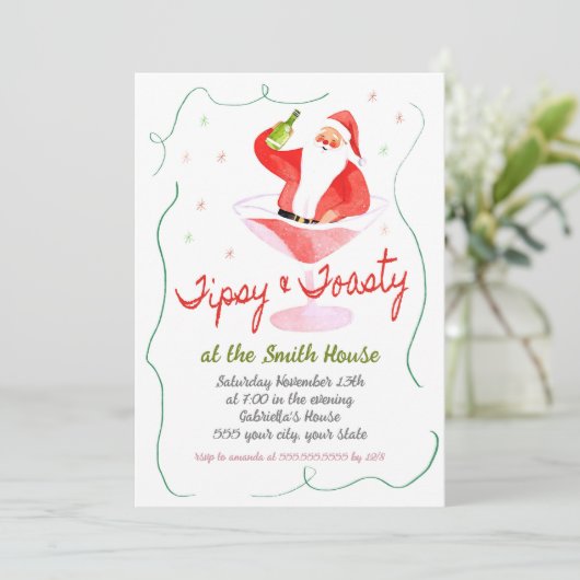 Invitation Cocktail de vacances (Debout devant)