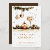 Invitation Cocktail de vacances Elegant Boho Christmas Party (Devant / Derrière)