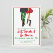 Invitation Cocktail de vacances | Festive Couple (Debout devant)