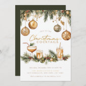 Invitation Cocktail de vacances Moderne Soirée de Noël élégan (Devant / Derrière)