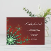 Invitation Cocktail de vacances Red and Green Snowflake (Debout devant)
