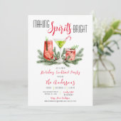 Invitation Cocktail de vacances rendant les esprits brillants (Debout devant)