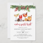 Invitation Cocktail de vacances rendant les esprits brillants (Devant)