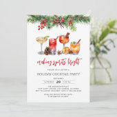 Invitation Cocktail de vacances rendant les esprits brillants (Debout devant)