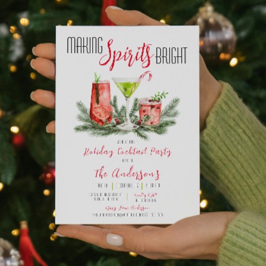 Invitation Cocktail de vacances rendant les esprits brillants