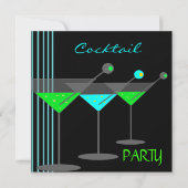 Invitation Cocktail d'entreprise Boissons Martini Blue Green (Devant)