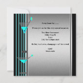 Invitation Cocktail d'entreprise Boissons Martini Blue Red (Dos)