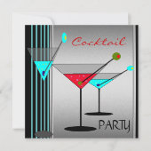Invitation Cocktail d'entreprise Boissons Martini Blue Red (Devant)
