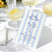 Invitation Cocktail Dessiné à la Main Hello Three-Oh! Rayé 30