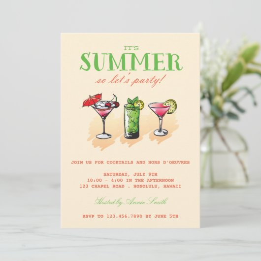 Invitation Cocktail d'été (Debout devant)