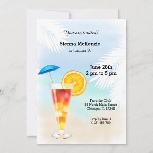 Invitation Cocktail d'été (Devant)