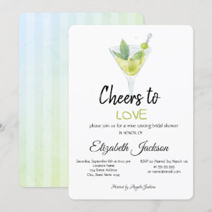 Invitation Cocktail d'été rayé pour une douche de mariée
