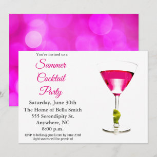 Invitation Cocktail d'été rose