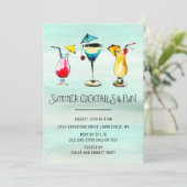 Invitation Cocktail d'été tropical (Debout devant)