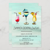 Invitation Cocktail d'été tropical (Devant / Derrière)