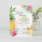 Invitation Cocktail d'été tropical 50e fête d'anniversaire (Debout devant)
