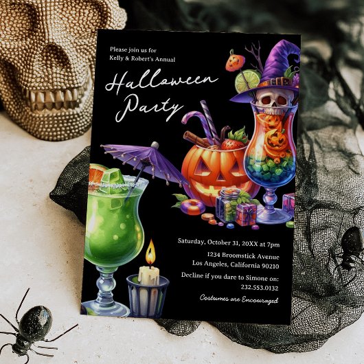 Invitation Cocktail d'Halloween pour adultes