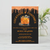 Invitation Cocktail d'Halloween pour adultes et crâne de soir (Debout devant)