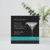 Invitation Cocktail d'impression de zèbre (Debout devant)