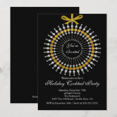Invitation Cocktail d'ornement d'argent et d'or Noël (Devant / Derrière)
