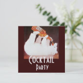 Invitation COCKTAIL D'OURS POLAIRES PARTI BLANC VERRE métalli (Debout devant)