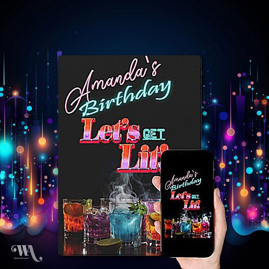 Invitation Cocktail Dry Ice Neon Blacklight