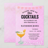 Invitation Cocktail du 40e anniversaire de la femme violette (Devant / Derrière)