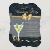 Invitation Cocktail élégant Bow Noël (Devant / Derrière)