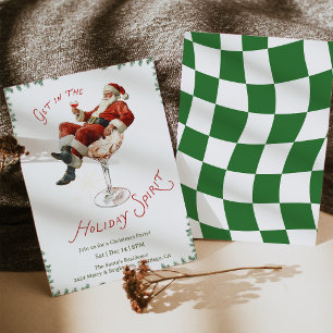 Invitation Cocktail Esprit de Fête Santa