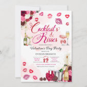 Invitation Cocktail et baisers Fête de la Saint-Galentin (Devant)