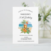 Invitation Cocktail et fleur exotique (Debout devant)