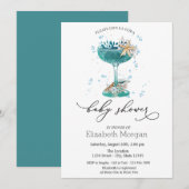 Invitation Cocktail, Etoile de mer, Baby shower de coquillage (Devant / Derrière)
