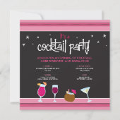 Invitation Cocktail fabuleusement joyeux (fuschia) (Devant)