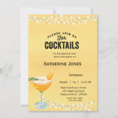 Invitation Cocktail féminin Jaune 40e anniversaire (Devant)