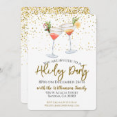 Invitation Cocktail festif de Noël (Devant / Derrière)
