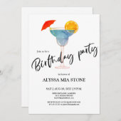 Invitation Cocktail fête d'anniversaire (Devant / Derrière)
