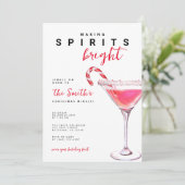 Invitation Cocktail Fête de Noël brillante (Debout devant)