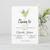 Invitation Cocktail Fête des mariées à rayures estivales (Debout devant)