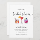 Invitation Cocktail Fête des mariées Calligraphie (Devant / Derrière)