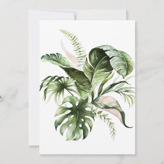 Invitation Cocktail Feuille tropical Brunch & Bubbly (Dos)