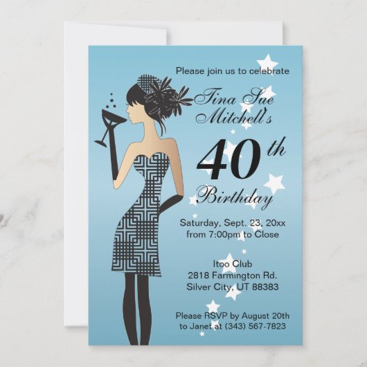 Invitation Cocktail Fille Anniversaire (Devant)